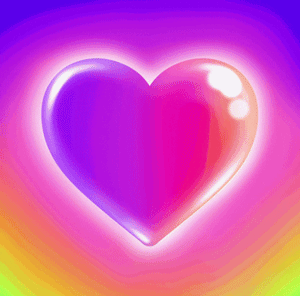 Gif animé coeur multicolors